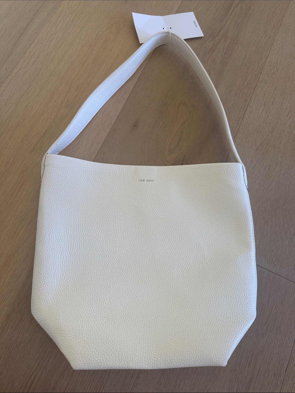White Pebbled Leather Shoulder Bag